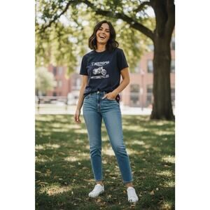 Triumph Motorcycles Sixty8 Ladies Navy Graphic Tee Size Large